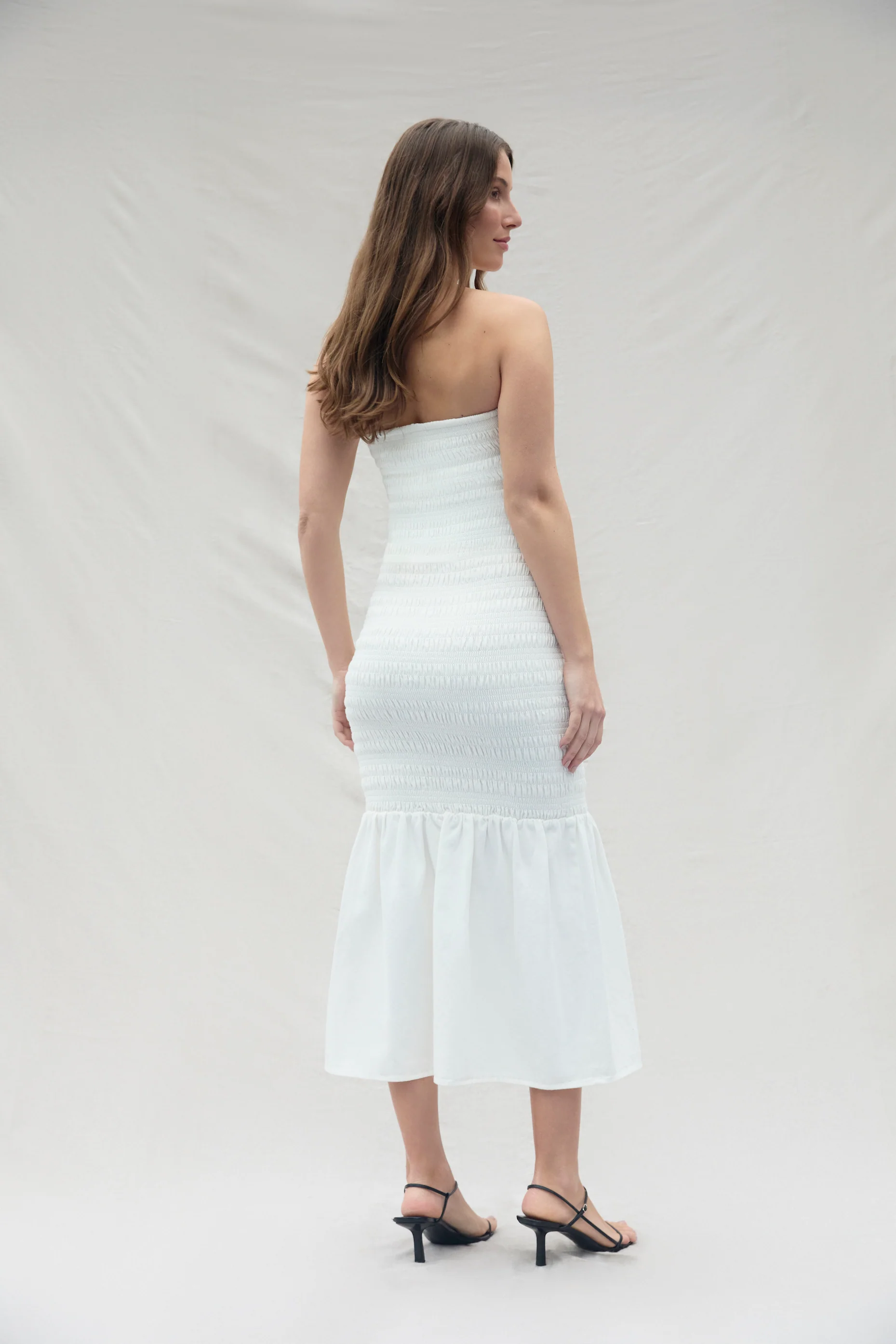 Denim Smocked Dress - Image 3