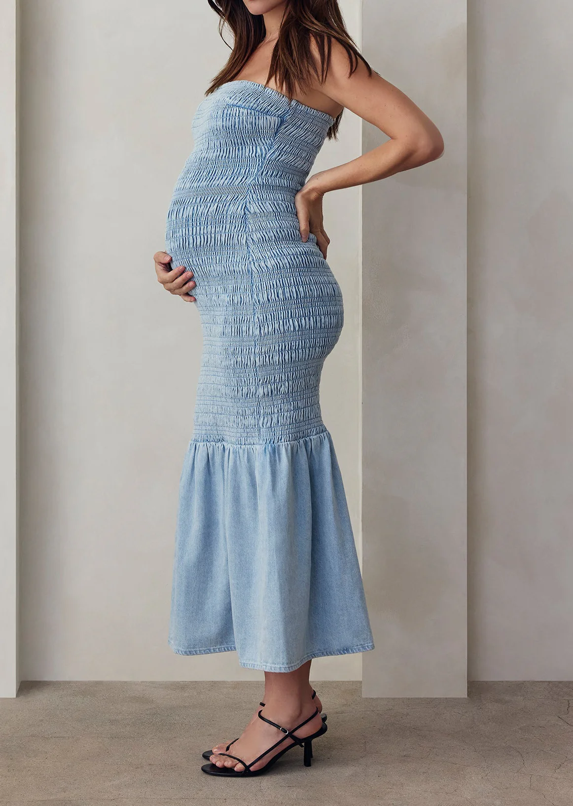 Denim Smocked Dress - Image 8