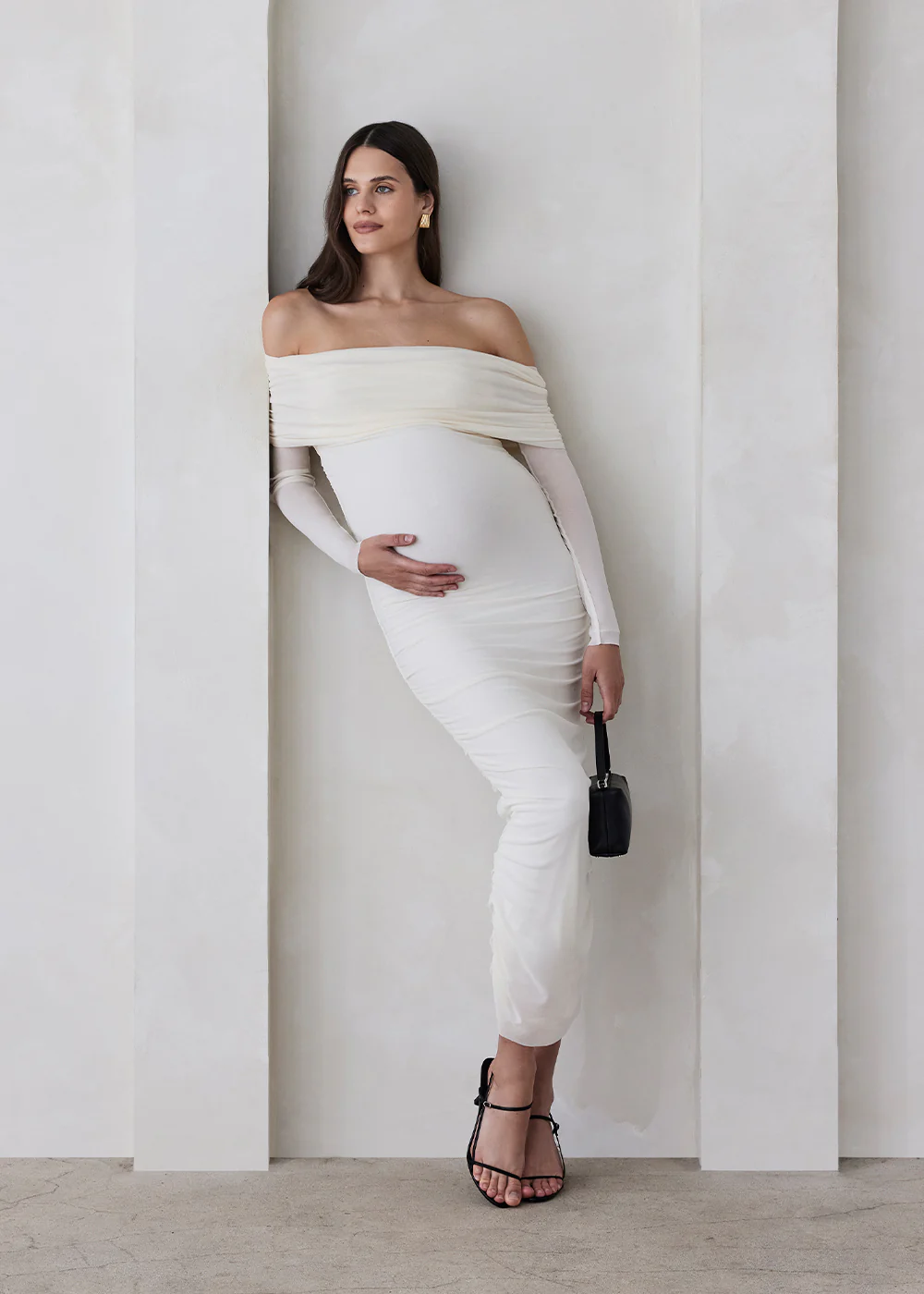 Off The Shoulder Soft Mesh Dress - Image 24