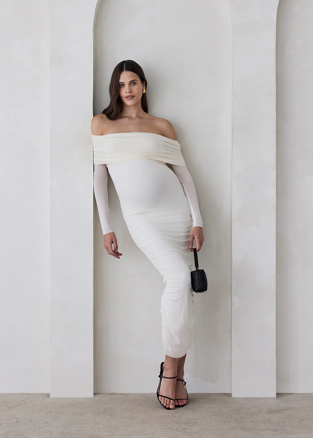 Off The Shoulder Soft Mesh Dress - Image 26