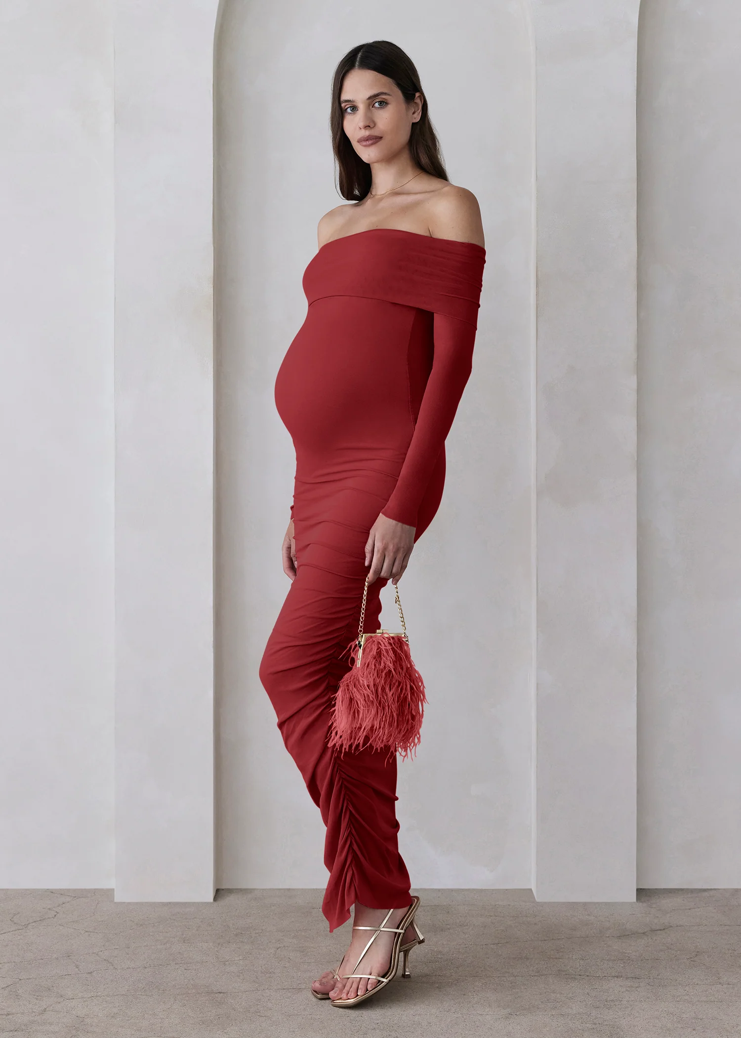Off The Shoulder Soft Mesh Dress - Image 10