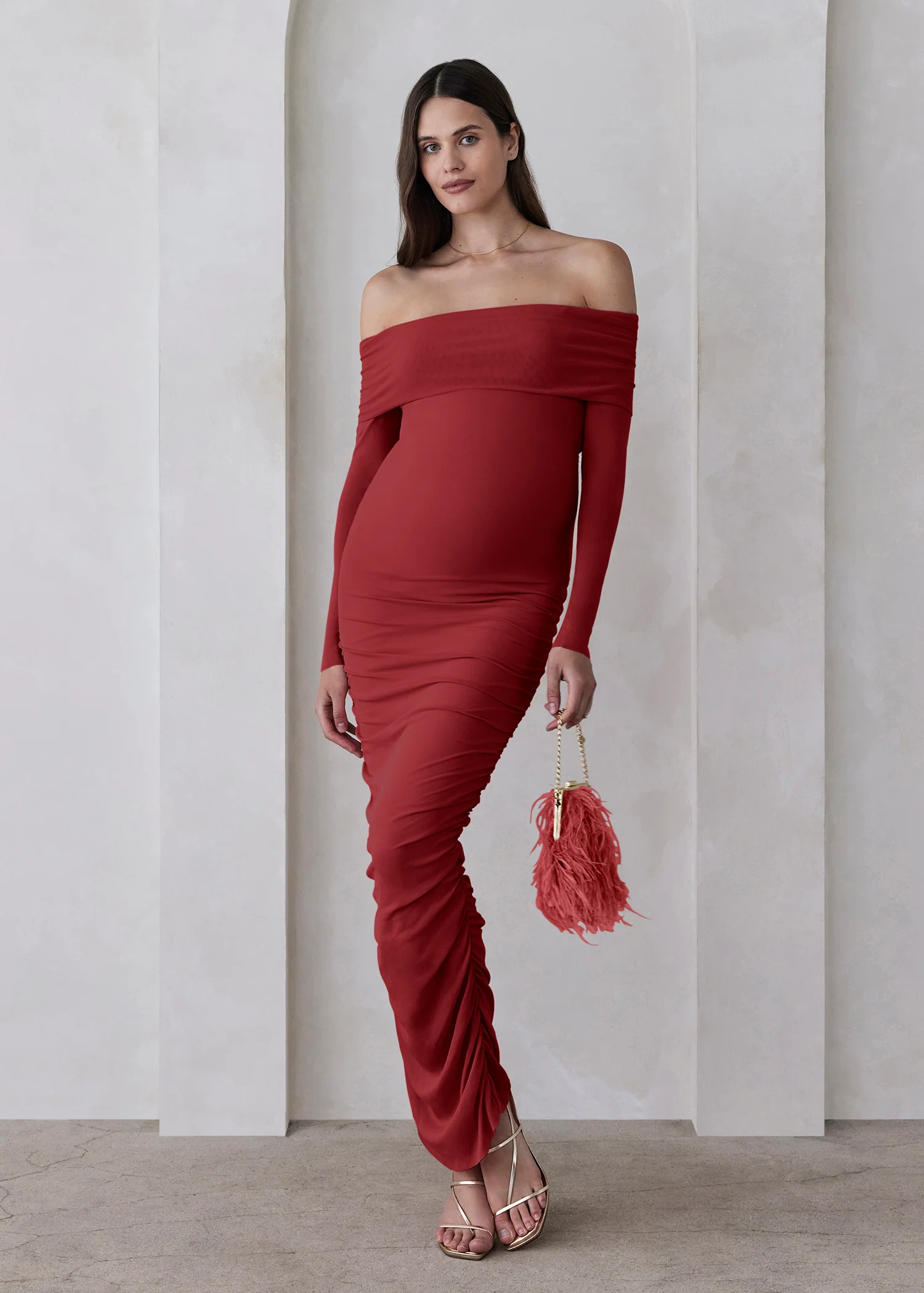 Off The Shoulder Soft Mesh Dress - Image 9