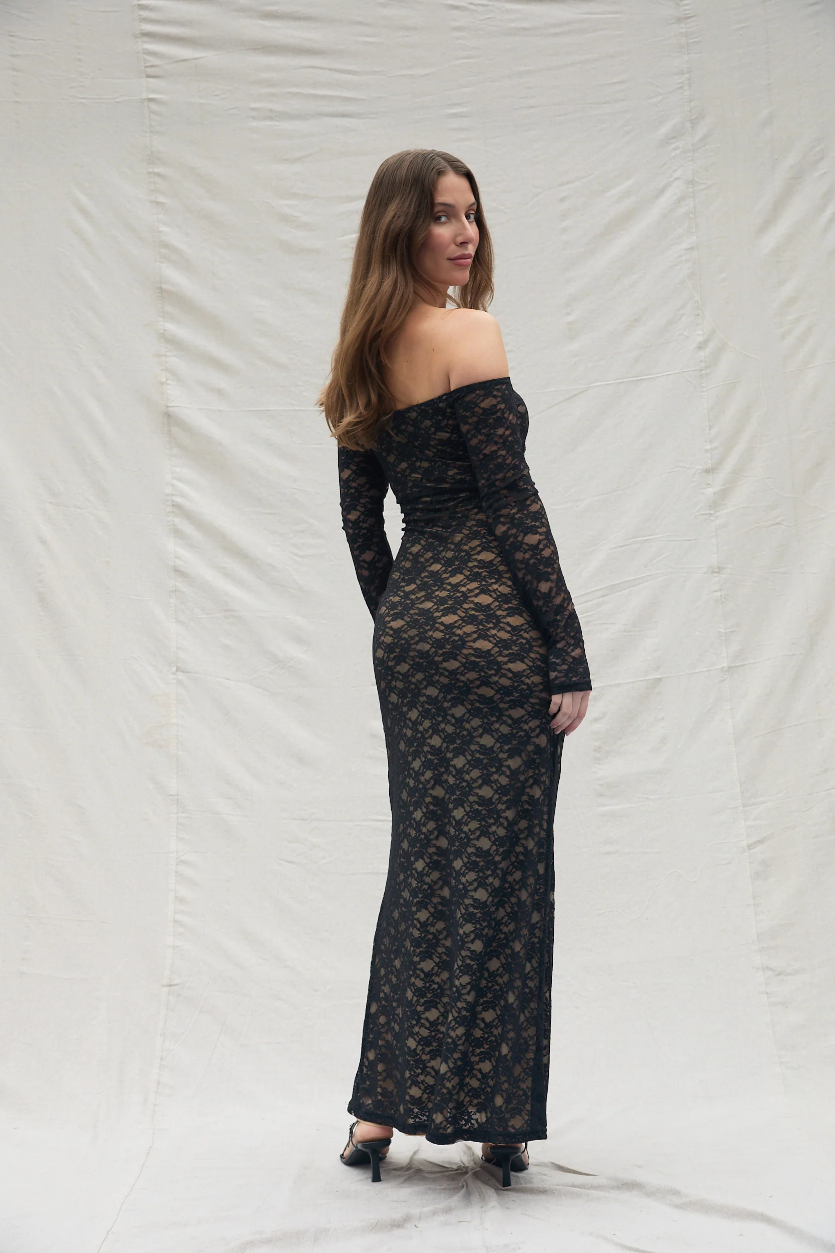 Off The Shoulder Lace Dress - Image 9