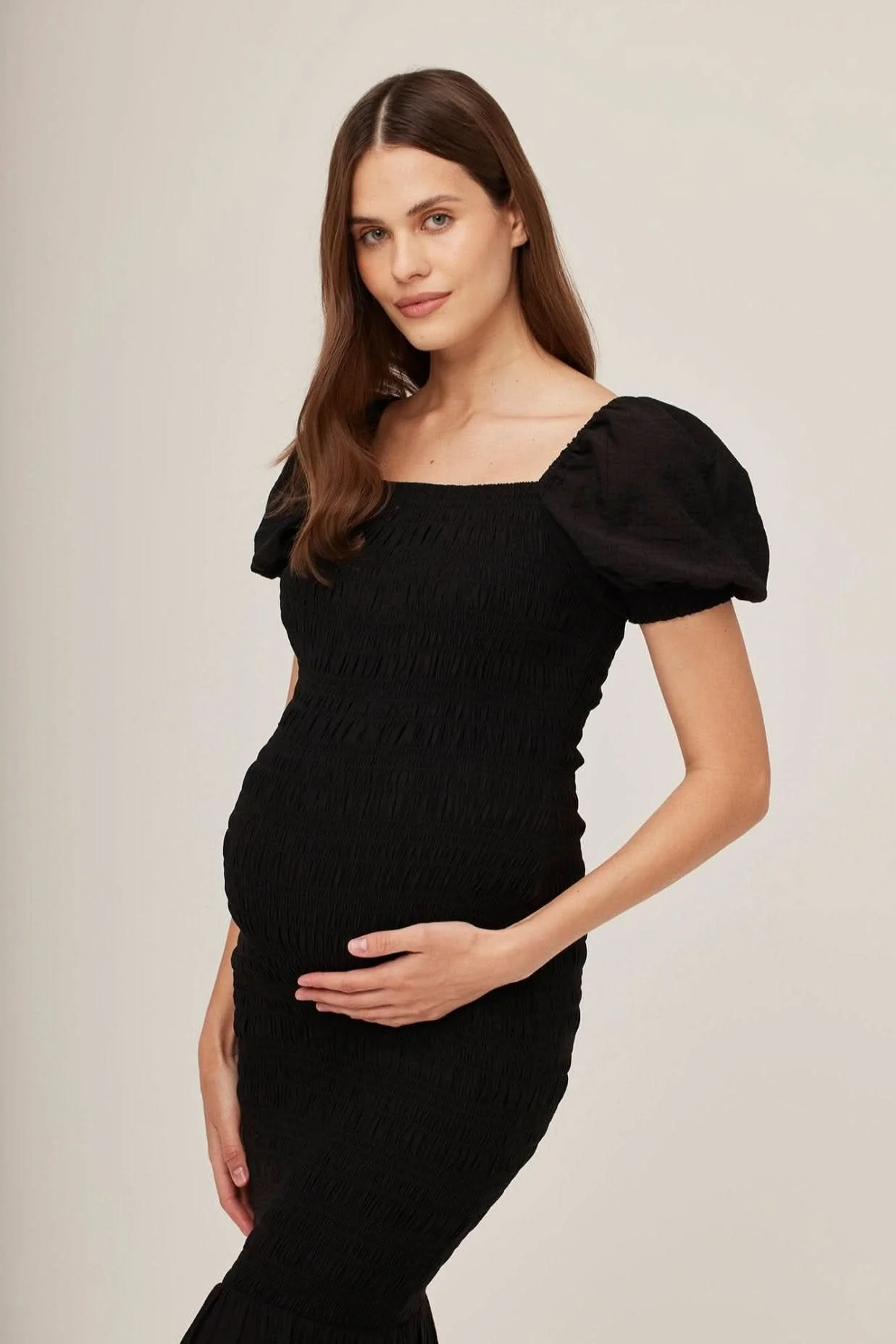 Shirred Puff Sleeve Dress - Image 7