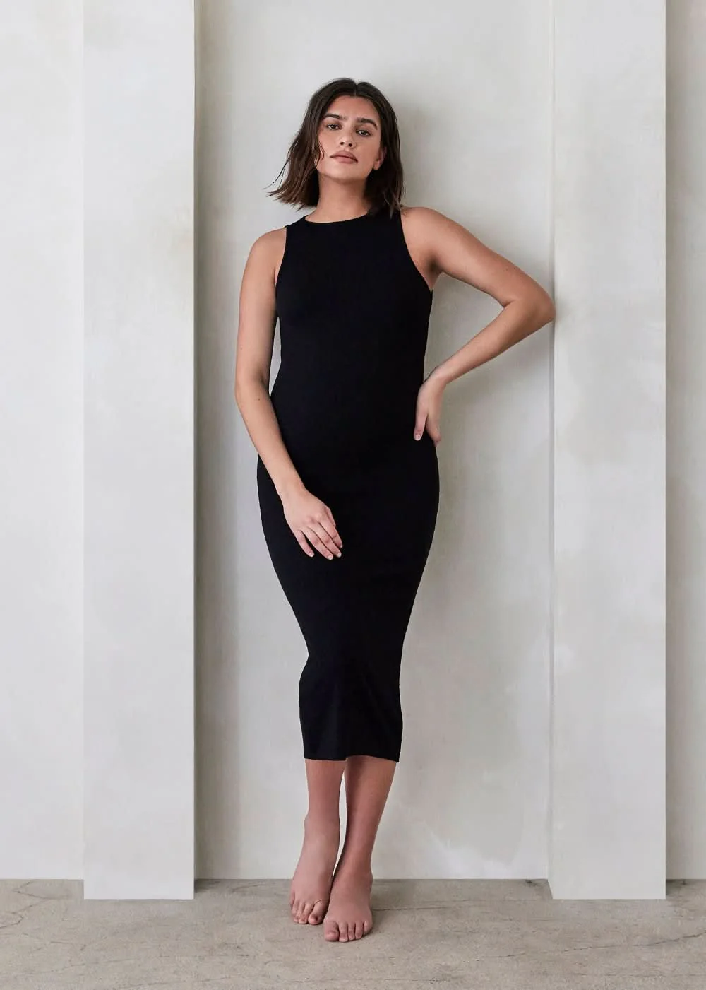 Soft Rib Boatneck Midi Dress - Image 5