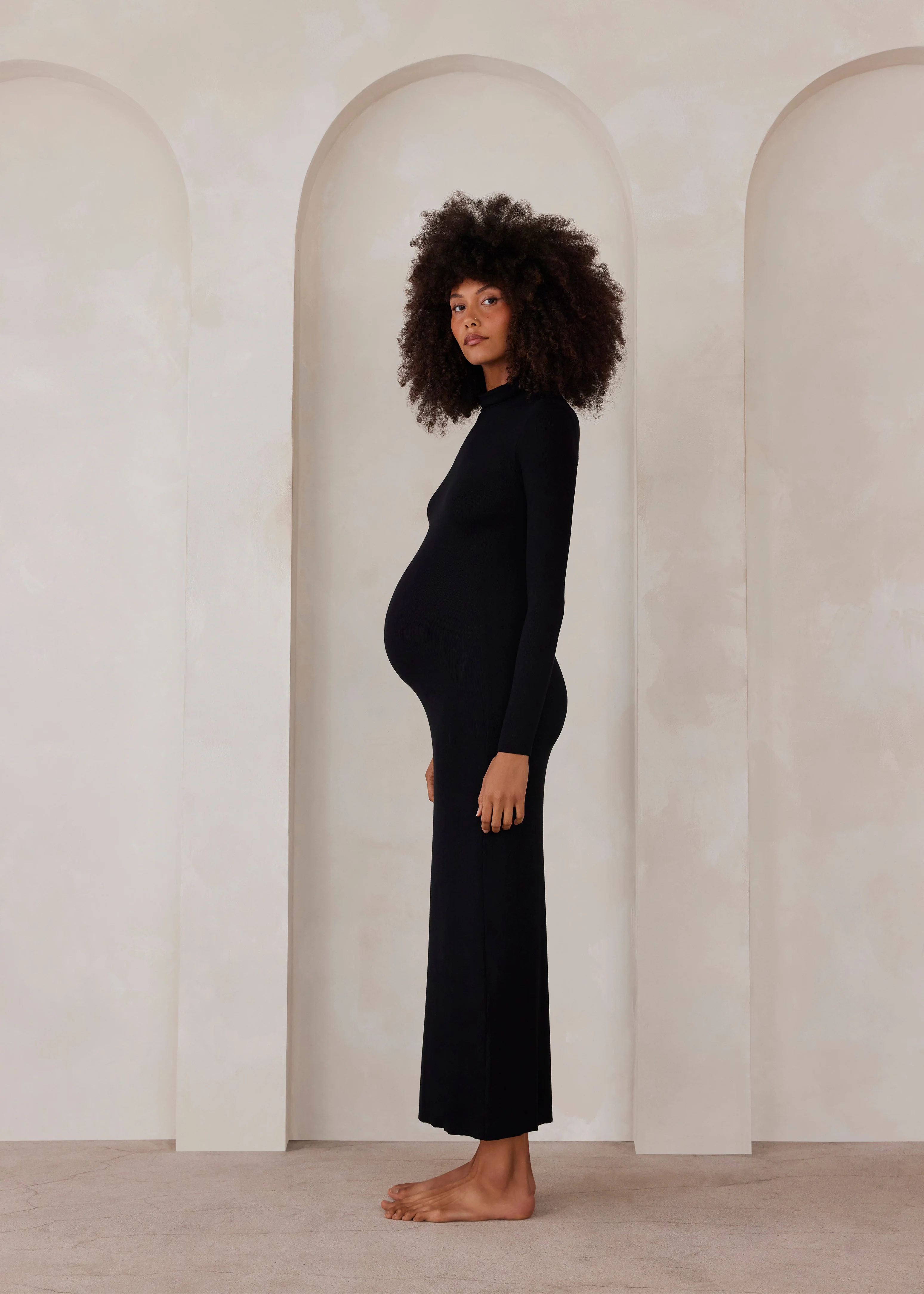 Soft Rib Maxi Long Sleeve Dress - Image 4